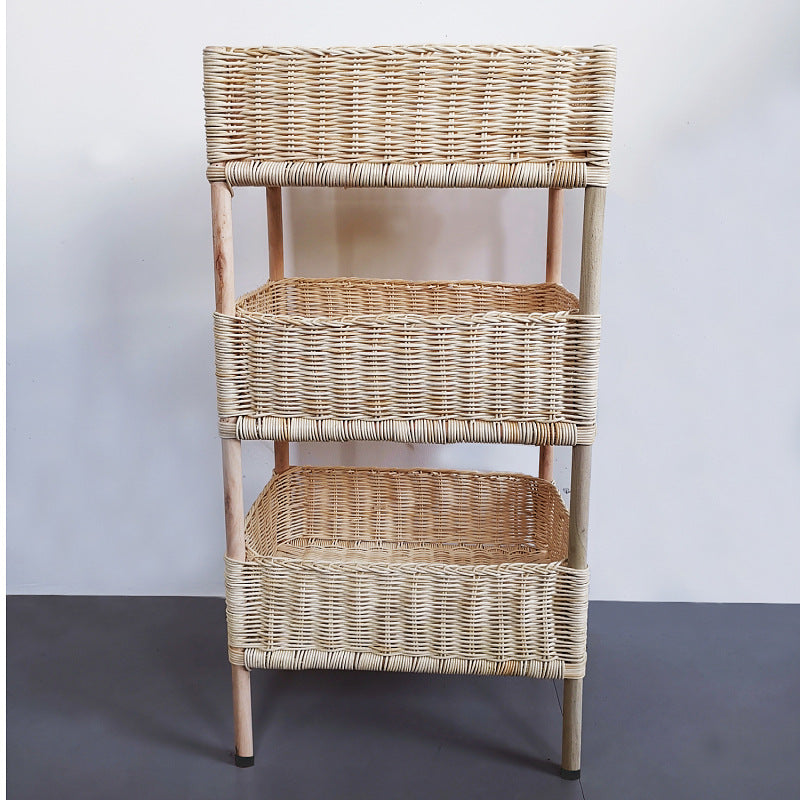 Versatile shelf cart with woven baskets