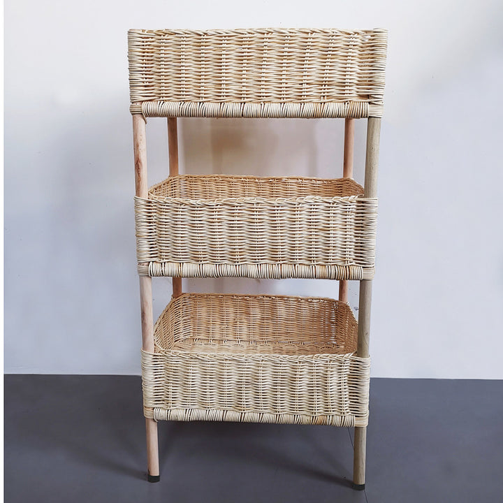 Versatile shelf cart with woven baskets