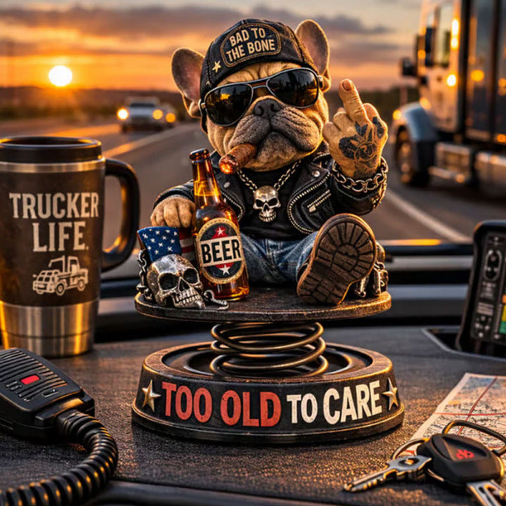 Decorative bulldog figure in rocker style