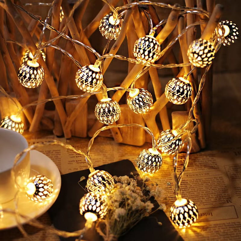 Warm LED mirror mosaic ball decorative string lights