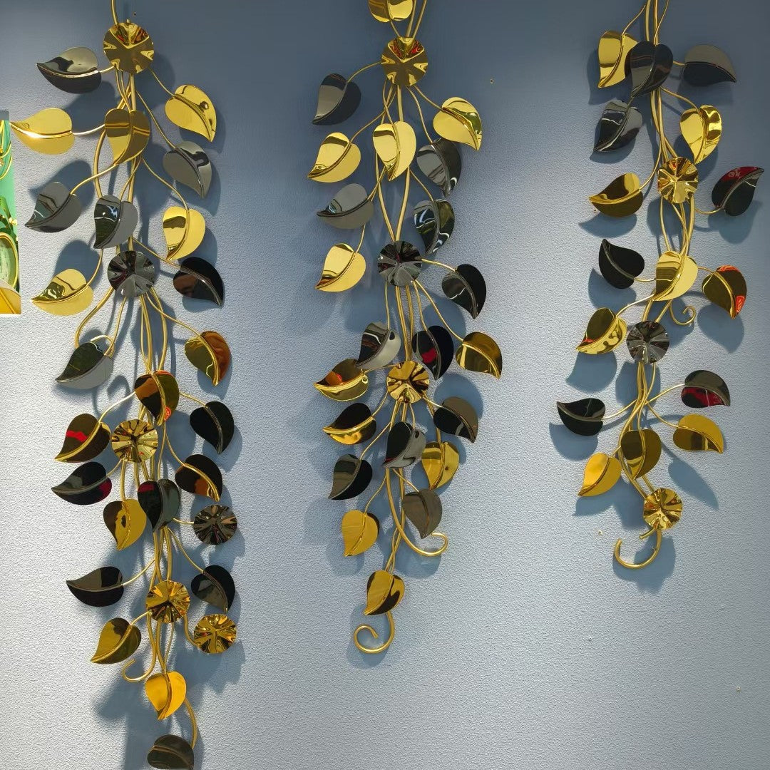 Floral Wall Clock with Leaf Design