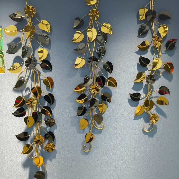Floral Wall Clock with Leaf Design