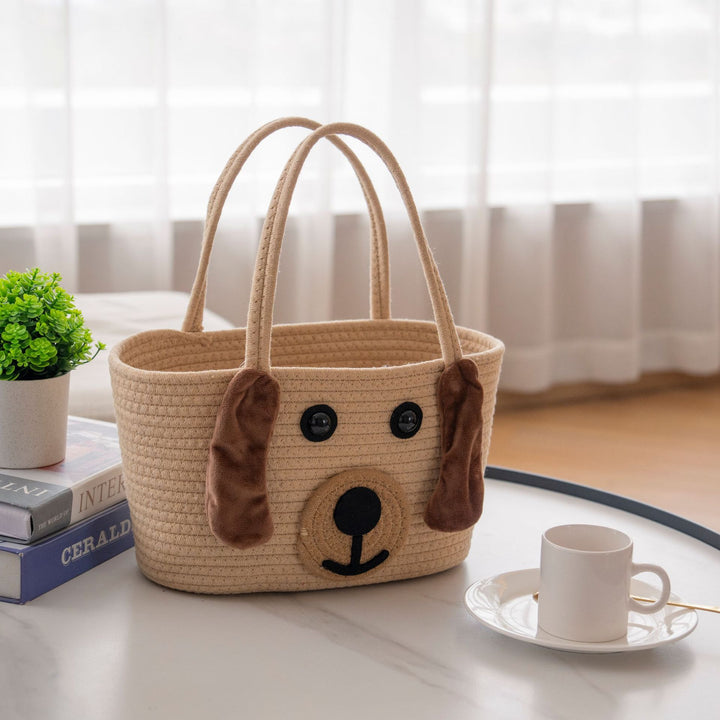 Stylish carrying basket with colorful handles