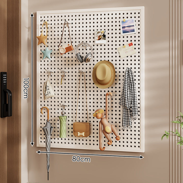 Wall-Mounted Perforated Pegboard Organizer Panel with Metal Frame