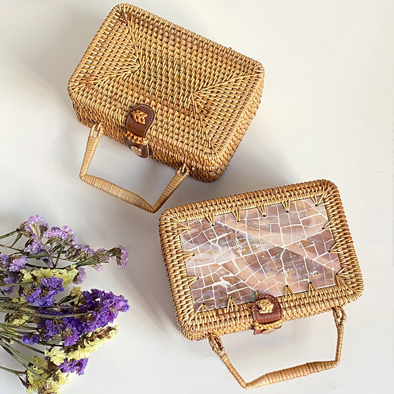 Handwoven basket bag