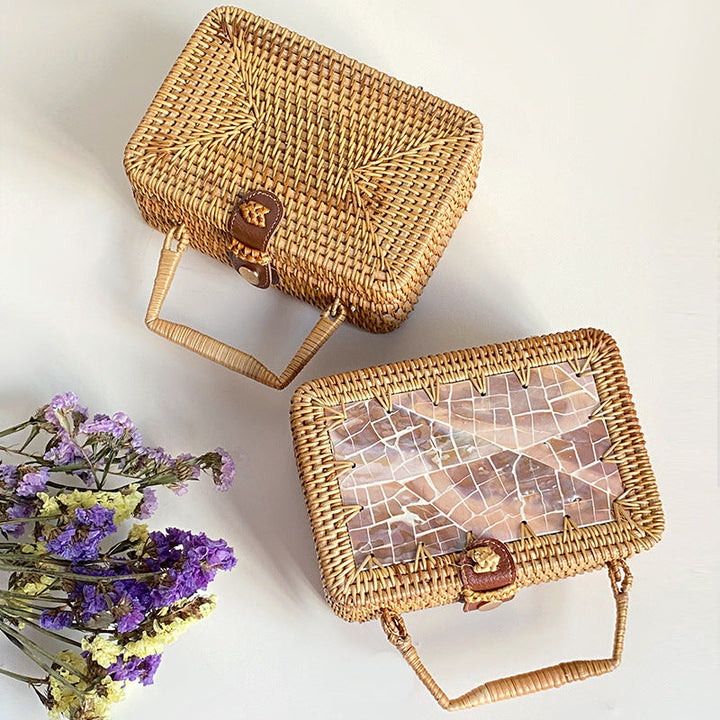 Handwoven basket bag