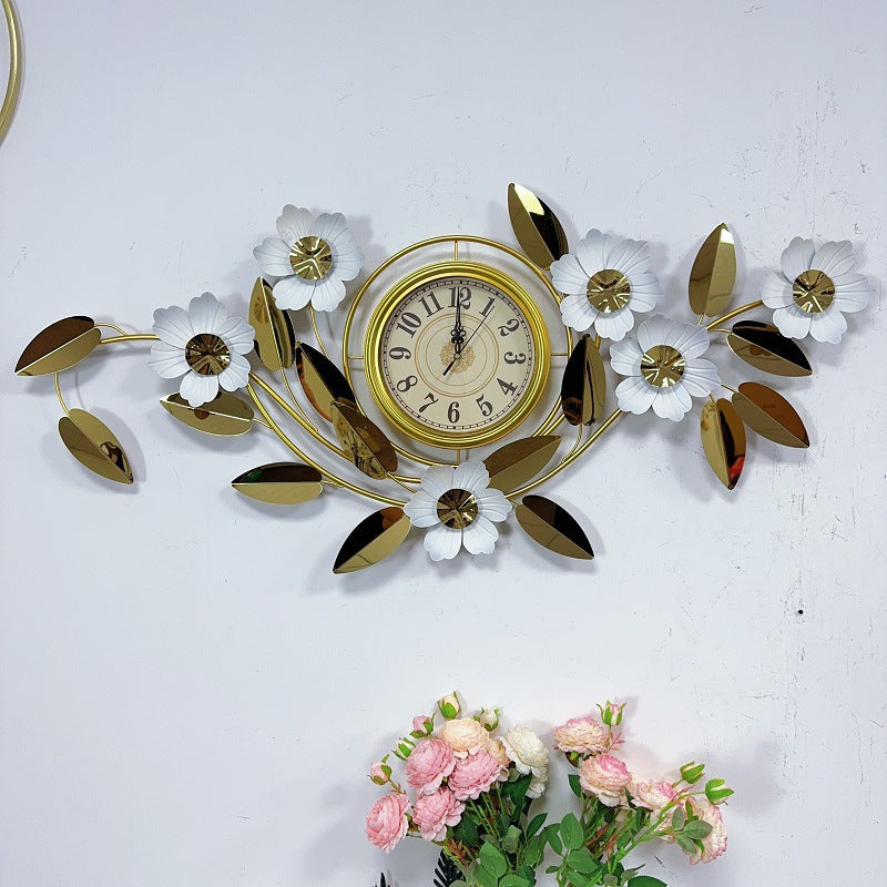 Floral Wall Clock Art Decor