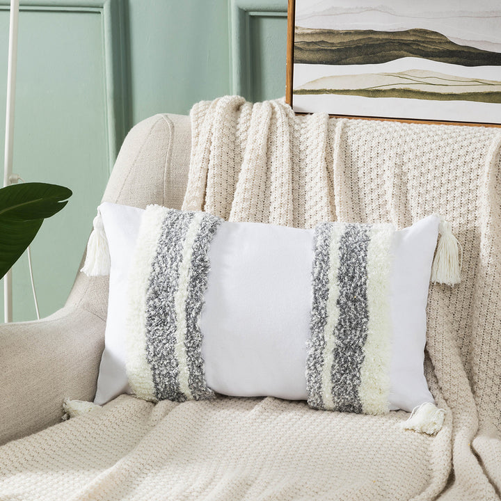Textured Pom-Pom Decorative Throw Pillow