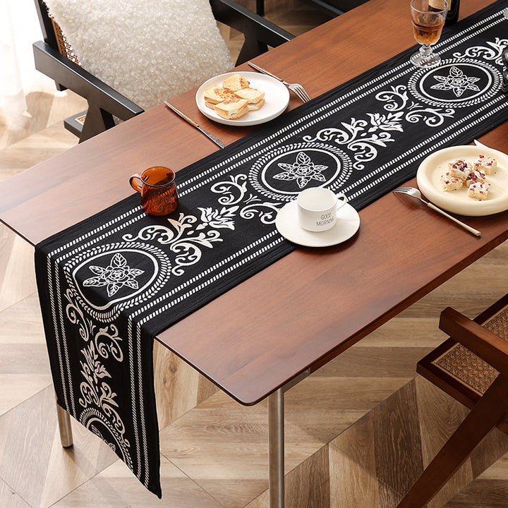 Ornamental lightweight viscose scarf with decorative medallion pattern