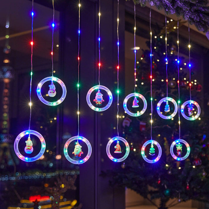 Christmas decorative light stars with snowflakes