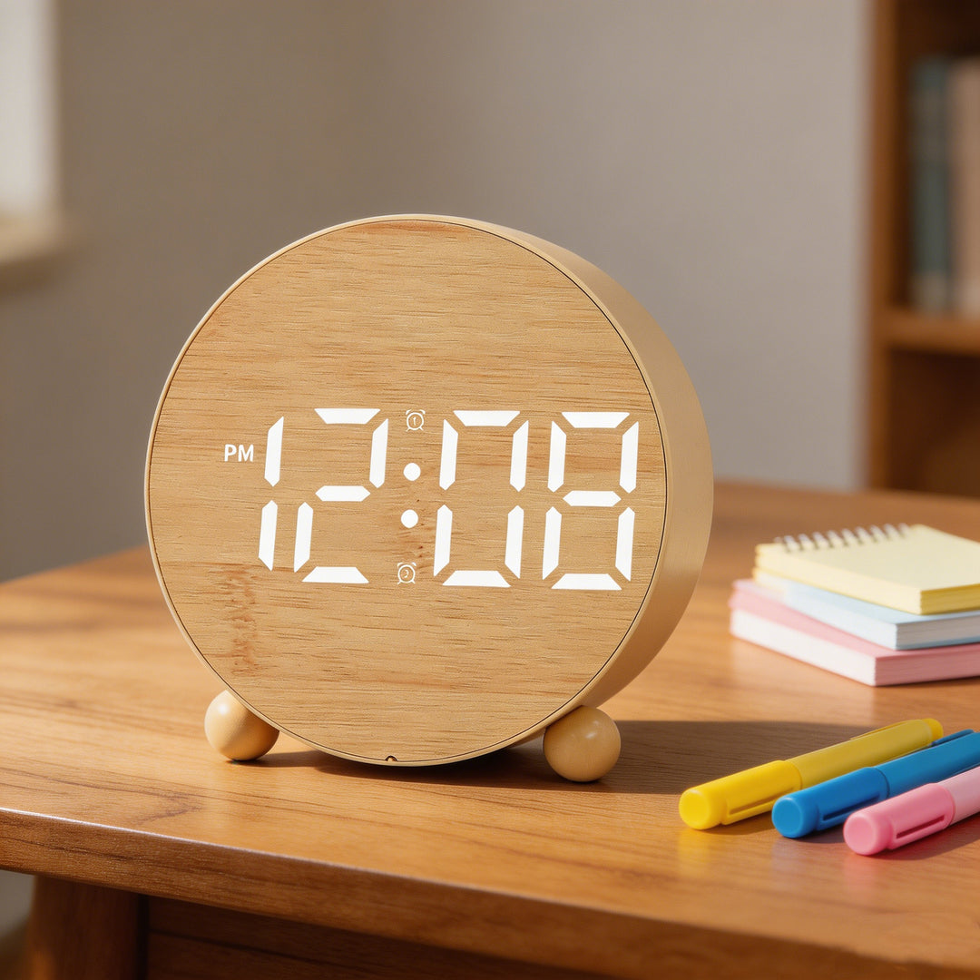 Digital Alarm Clock with Large LED Display and Gentle Alarm Function