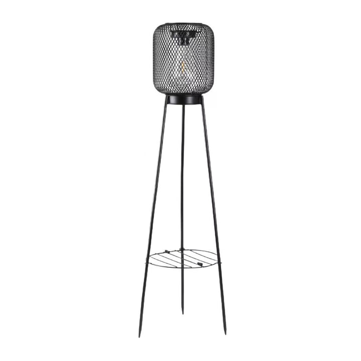 Outdoor Solar Lantern Planter Stand with Net Shade and Three Leg Base