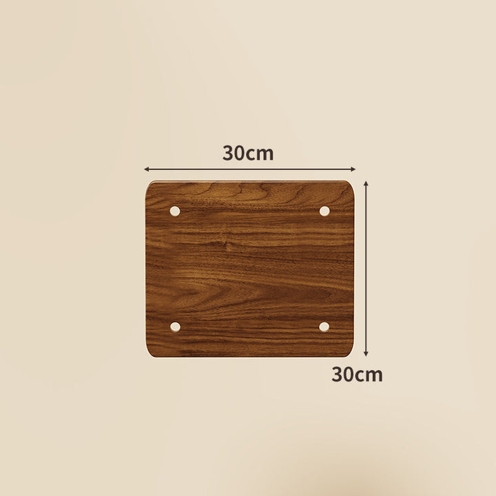 Compact Square Bamboo Shelf Panel with Rounded Corners and Pre-Drilled Mounting Holes