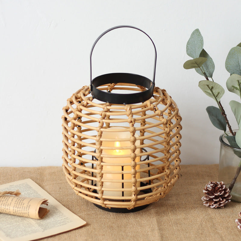 Handcrafted rattan lamp