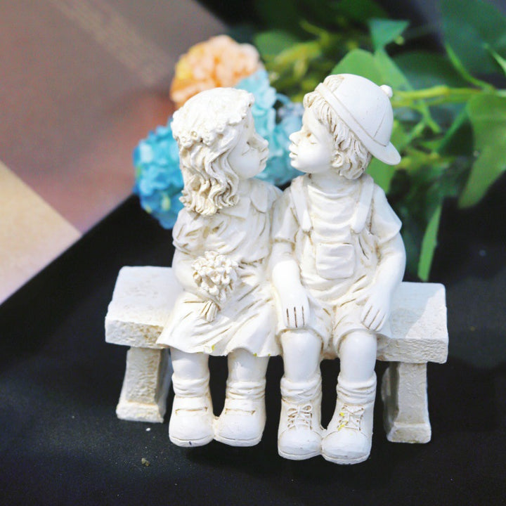 Cute Children Sitting Sculpture