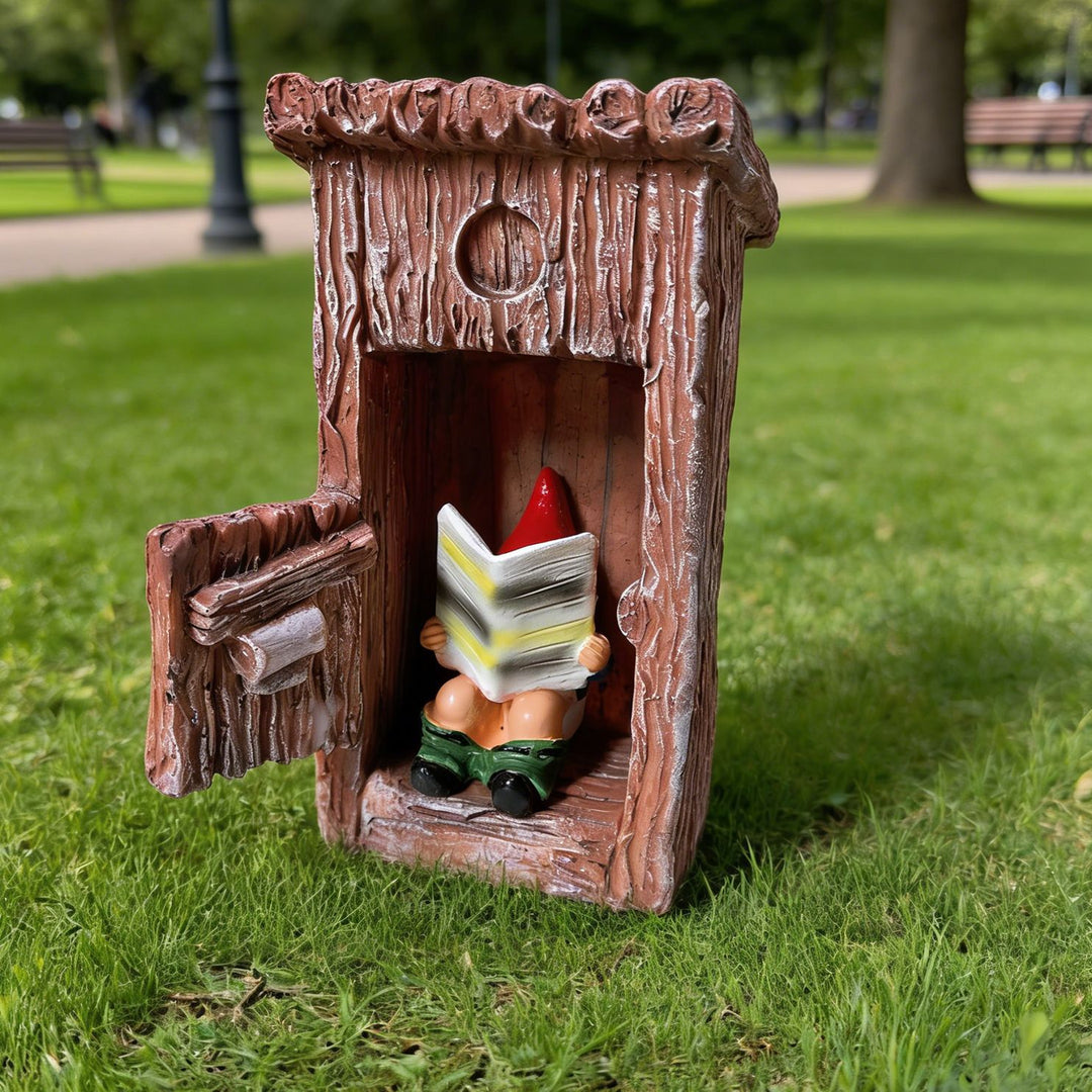 Whimsical Reading Gnome Figurine