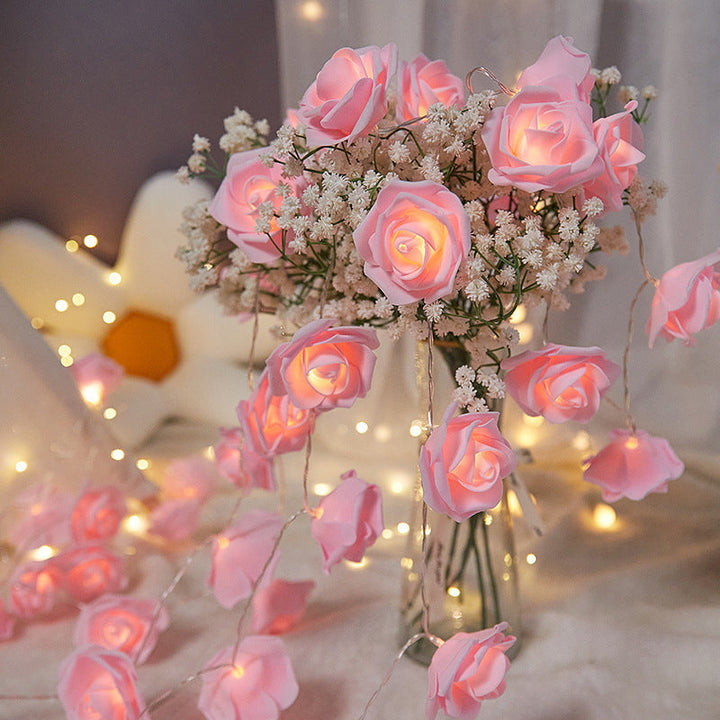 Decorative LED rose string lights