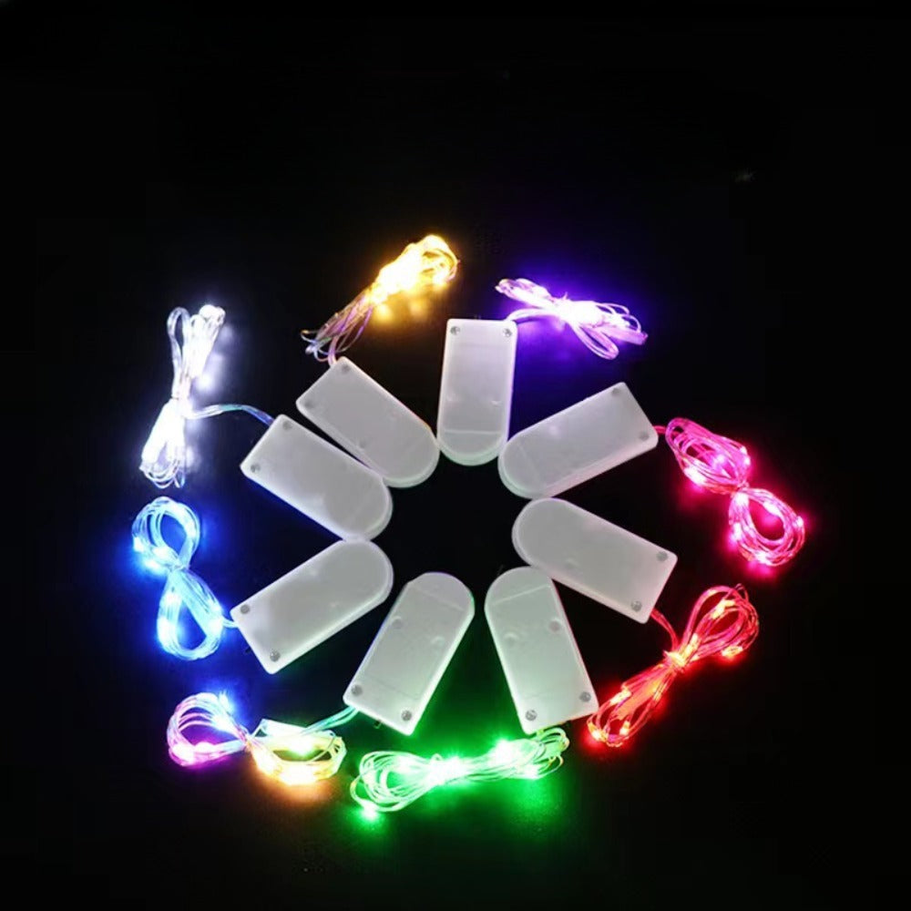Battery-operated LED copper wire fairy lights set with plug battery pack
