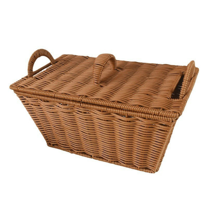 Handcrafted Woven Storage Basket with Lid