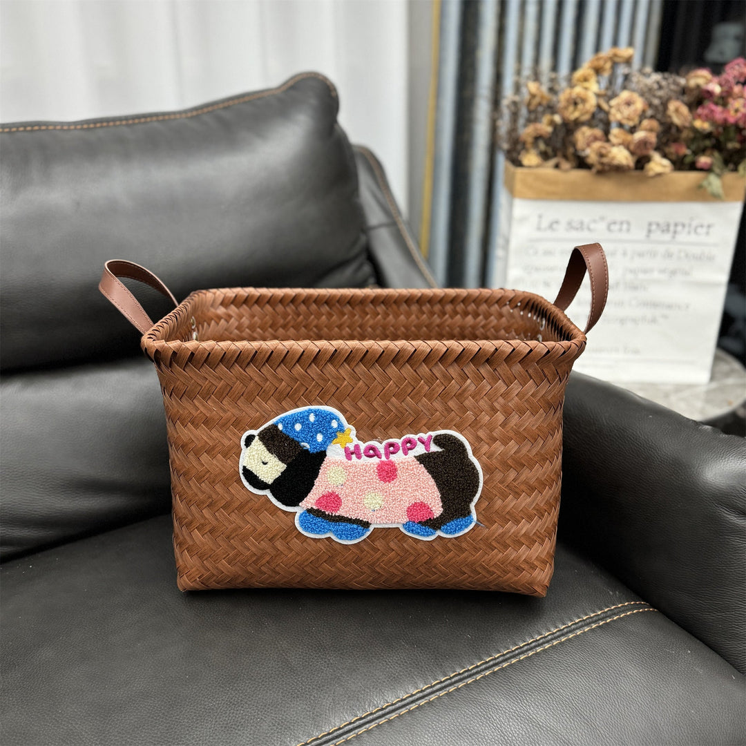 Woven storage basket