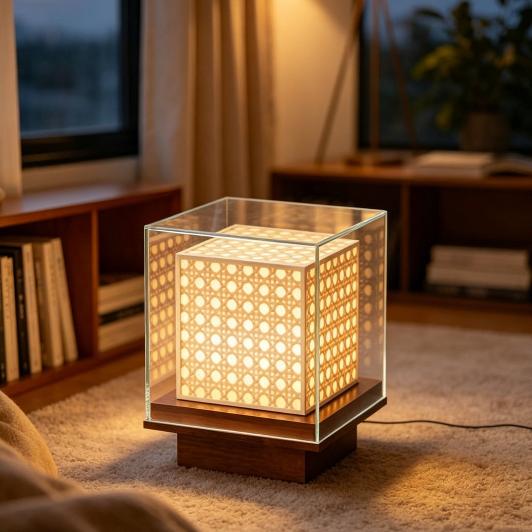 Decorative glass lantern table lamp