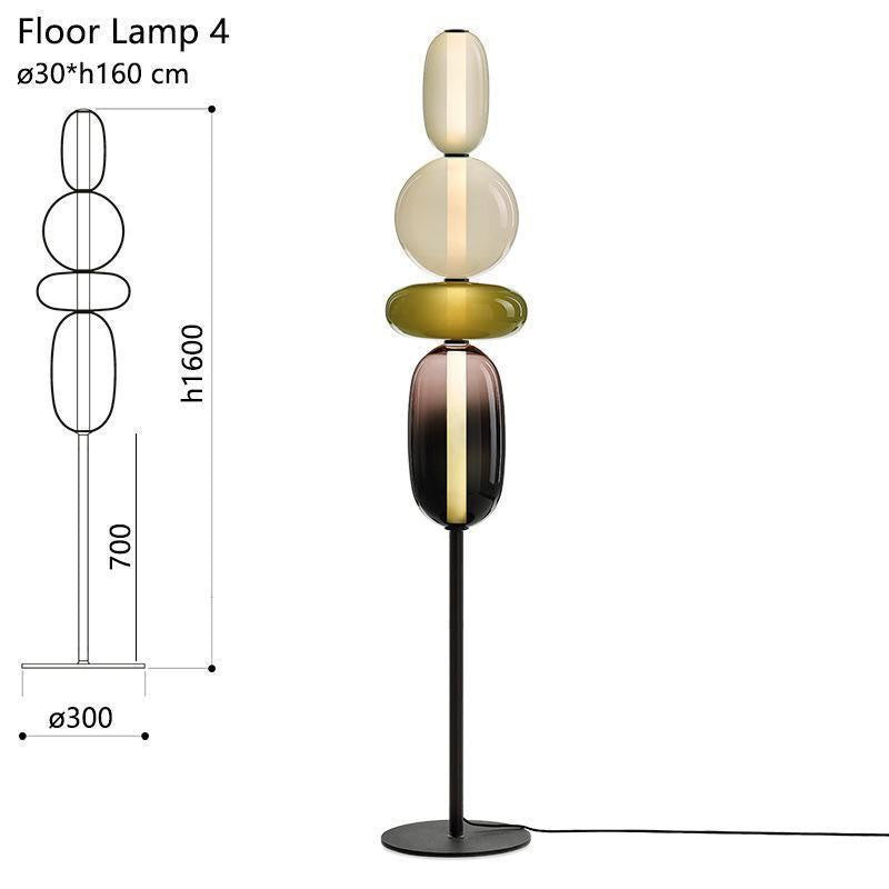 Stacked Orb Glass Pendant with Mixed Surface