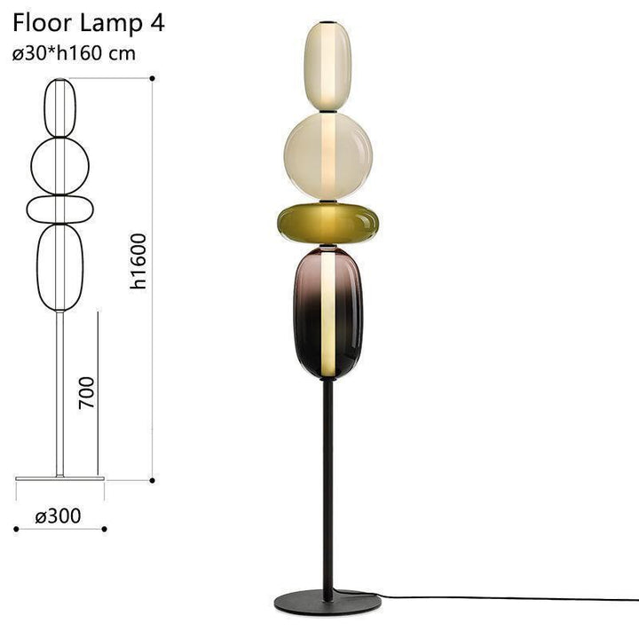 Stacked Orb Glass Pendant with Mixed Surface