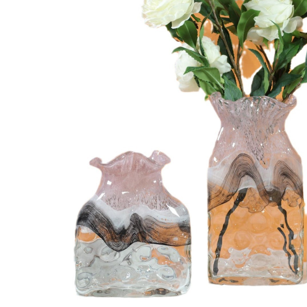 Hand-Poured Square Decorative Ruffled-Top Pillar Candle