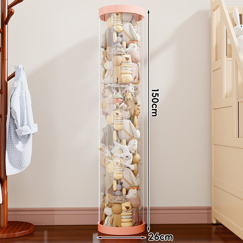 Vertical Transparent Plush Toy Storage Cylinder Organizer
