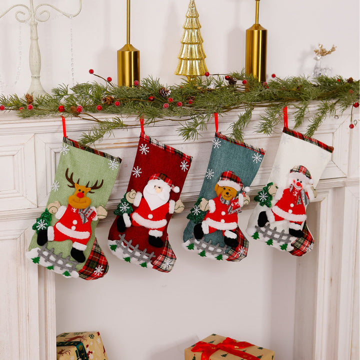Fun Christmas stocking with reindeer motif