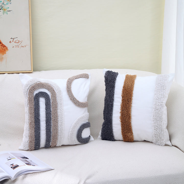 Textured Modern Geometric Throw Pillow