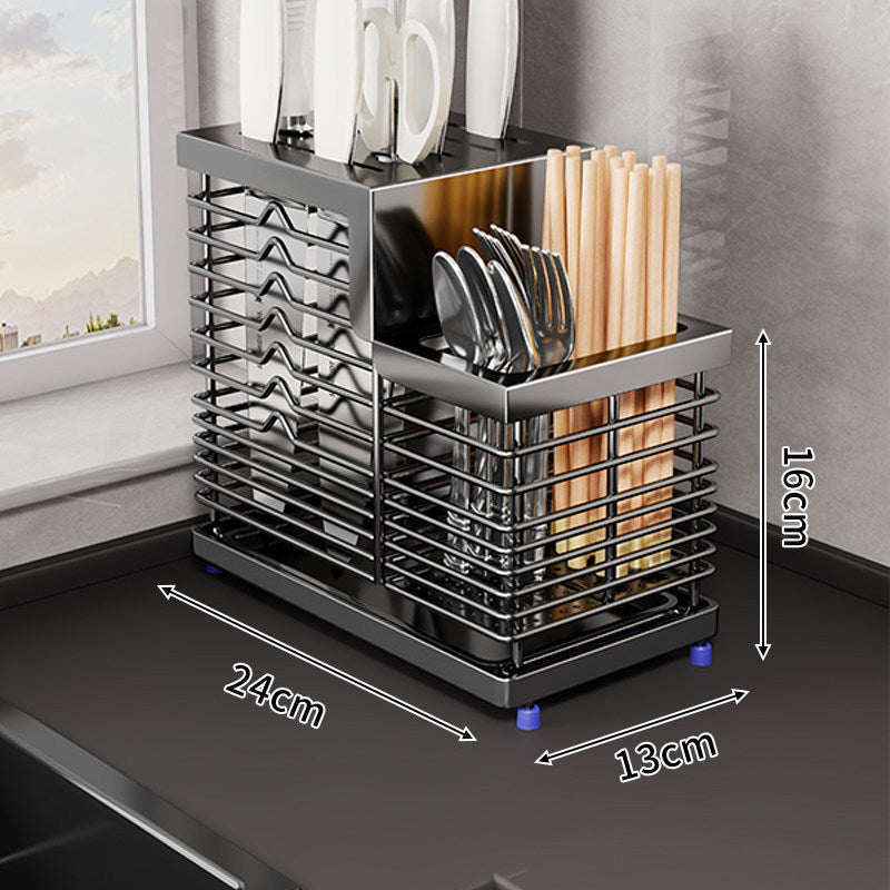 Vertical Slotted Knife and Scissors Holder Countertop Organizer
