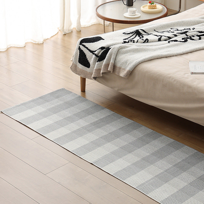 Flat woven bed runner and carpet runner with vibrant checked design