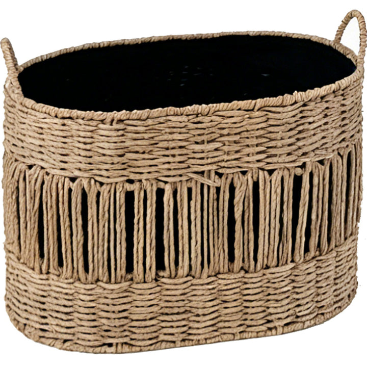 Storage basket with elegant fringe design