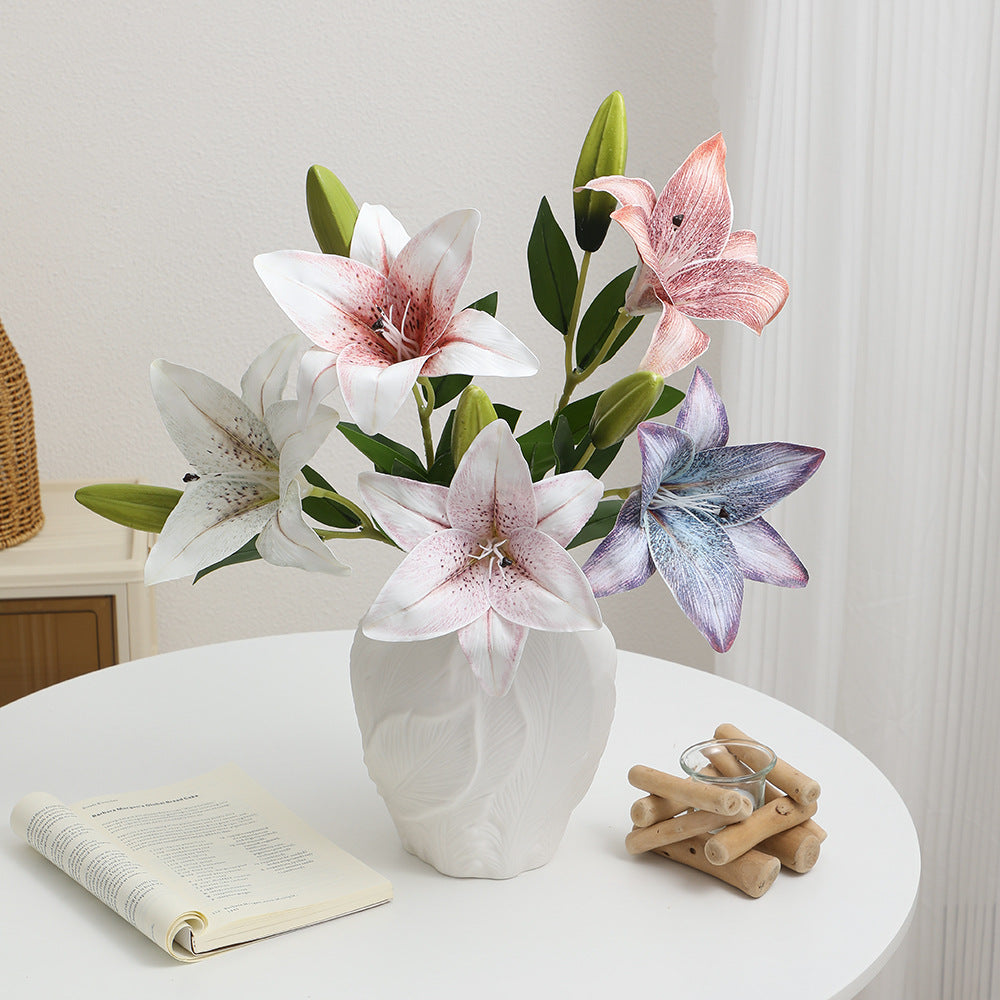 Artificial lily bouquet with realistic details