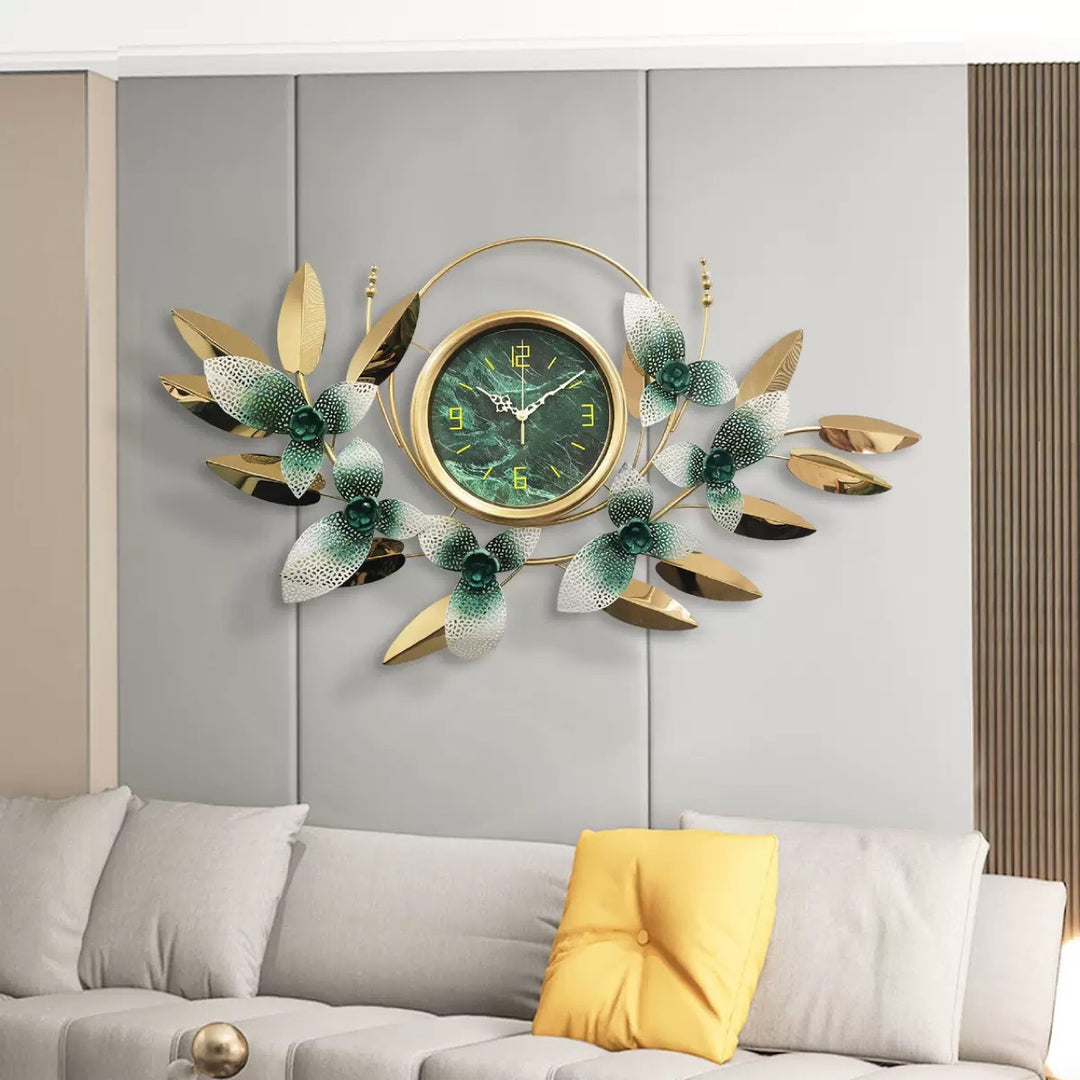 Decorative Metal Floral Wall Clock