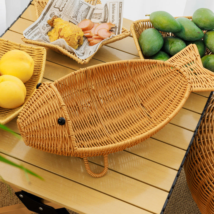 Decorative Woven Fish-Shaped Basket
