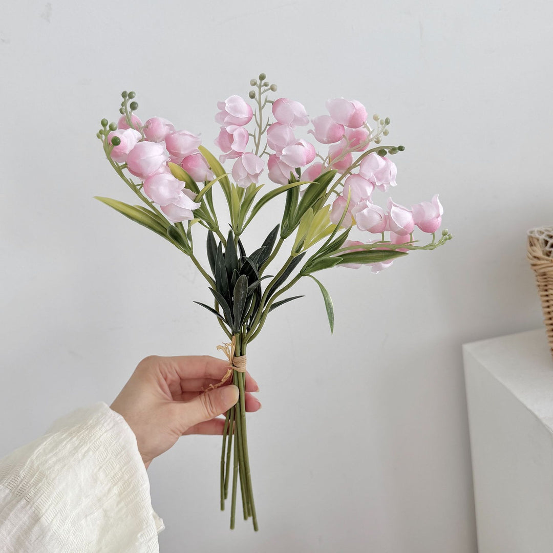 Lifelike Decorative Purple Floral Bouquet