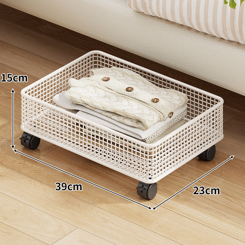 Under-Bed Rolling Mesh Storage Drawer with Locking Casters