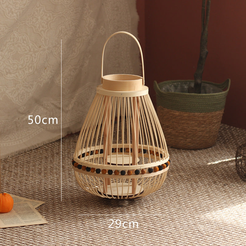 Handcrafted lantern made from natural materials