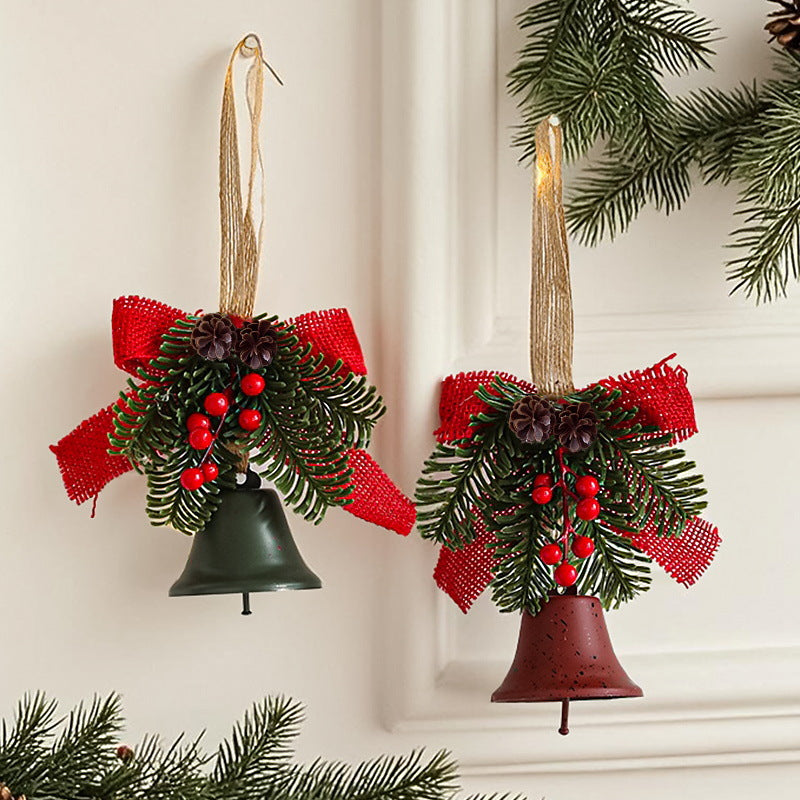 Festive Christmas bell with pine cone decoration