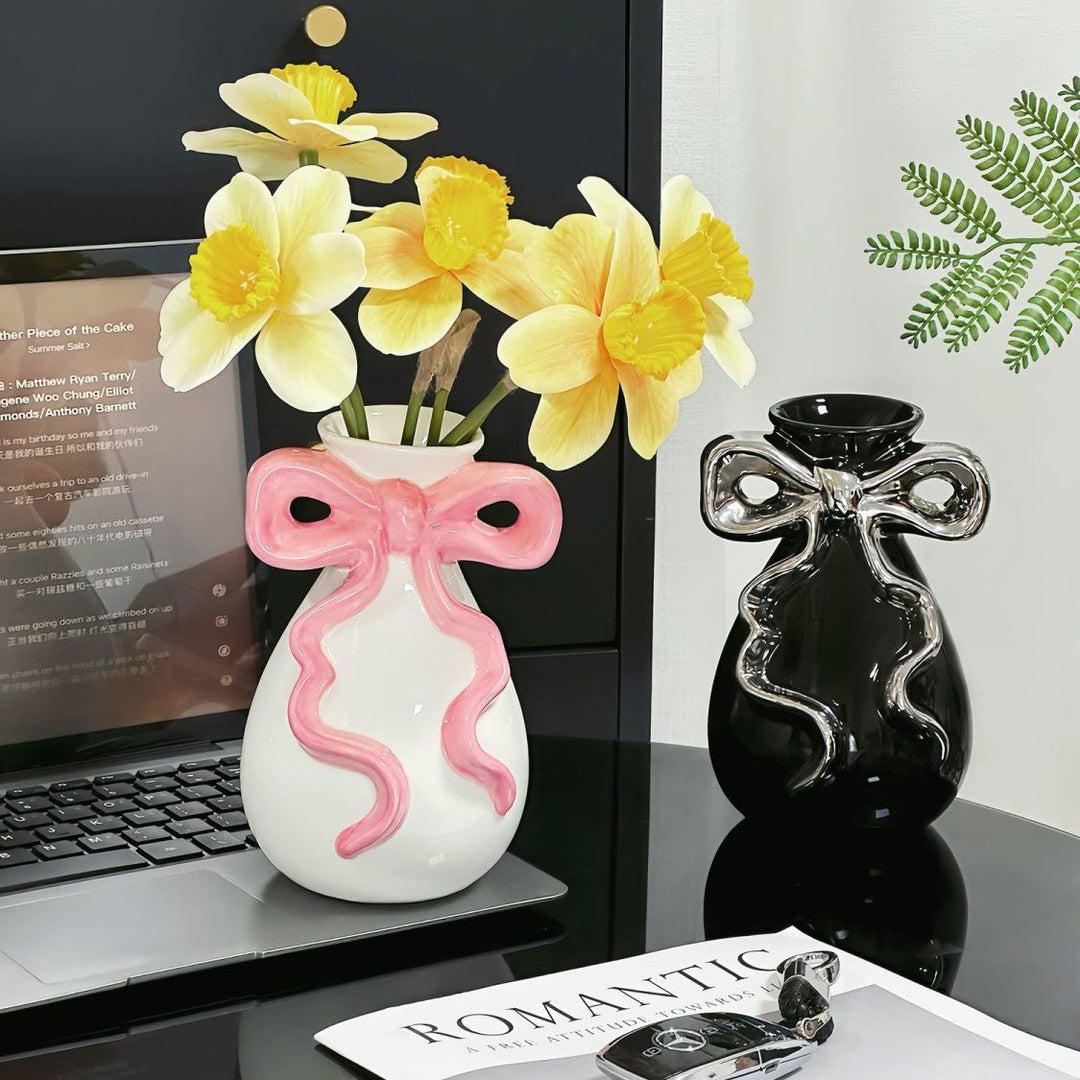 Decorative Bow-Shaped Art Vase