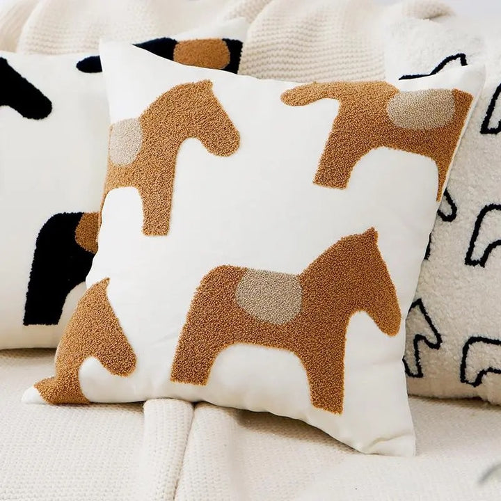 Decorative Horse Print Throw Pillow