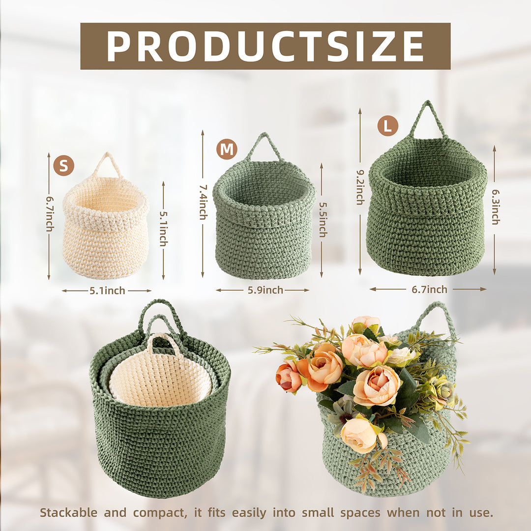 Decorative macrame storage basket