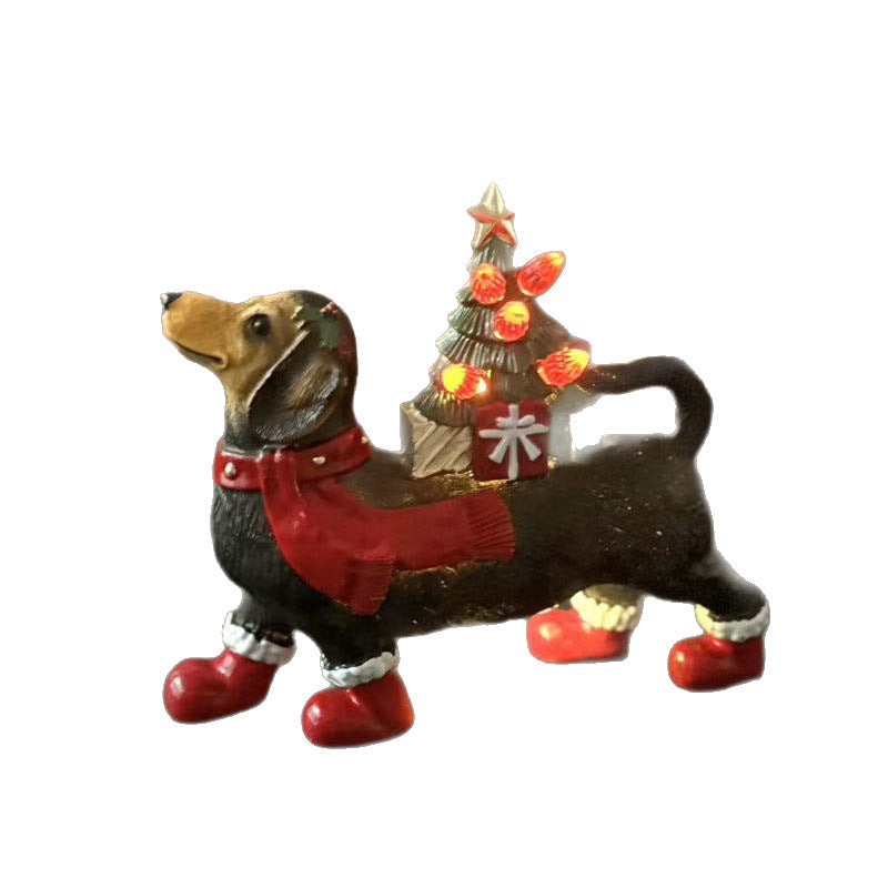 Decorative Santa Claus figure with dog