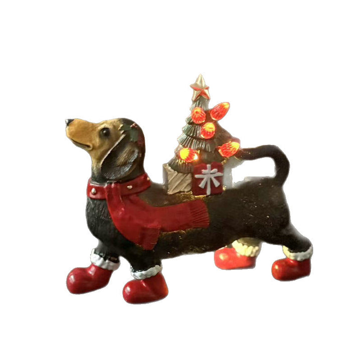 Decorative Santa Claus figure with dog