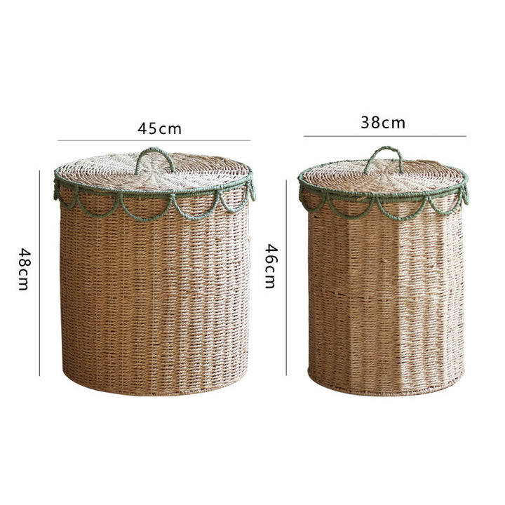 Rustic laundry basket with lid