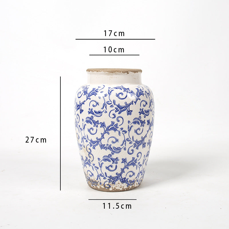 Floral Ceramic Vase with Artistic Design