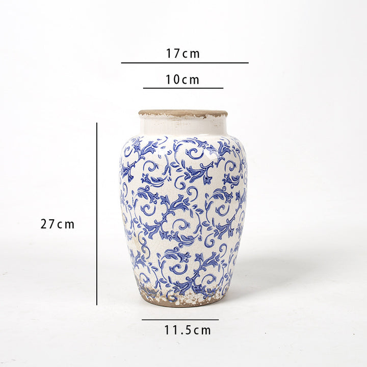Floral Ceramic Vase with Artistic Design