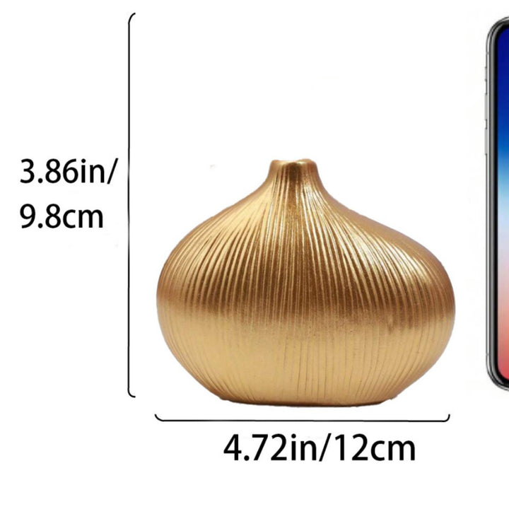 Elegant Ribbed Decorative Ceramic Vase